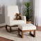 Baxton Studio Yashiya OffWhite Boucle Upholstered  Walnut Brown Finished Wood Rocking ChairOttoman Set 2PC 225-12925-12926-ZORO - alternate 1